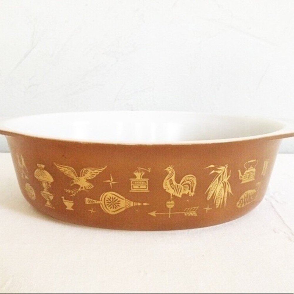Pyrex Early American Oval 2 1/2 Quart Casserole Dish 045 Vintage MCM [No Lid] - Picture 14 of 16